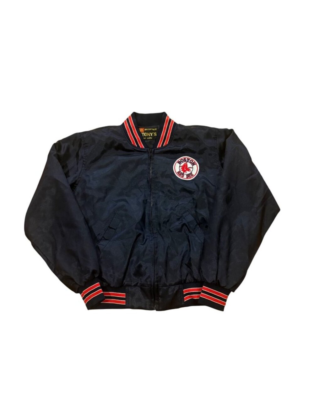 Vintage Rare 80s Boston Red Sox Mr. Tony's Custom Tailor MLB Satin Jacket Large